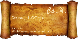 Csuhaj Mária névjegykártya