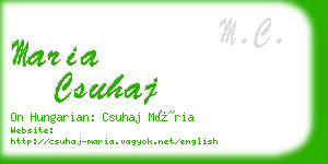 maria csuhaj business card
